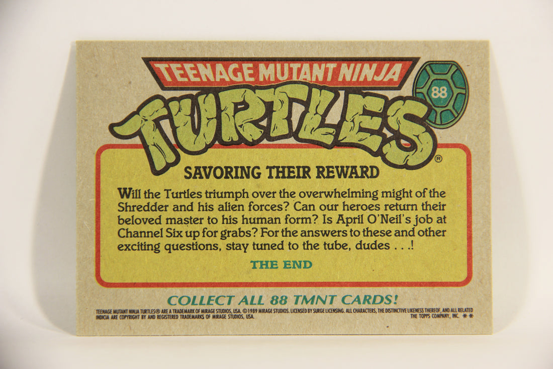 Teenage Mutant Ninja Turtles 1989 Trading Card #88 Savoring Their Reward ENG L012929
