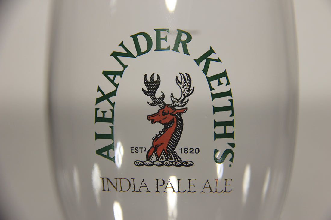 Alexander Keith's India Pale Ale Weizen Beer Glass Canada Nova Scotia Deer Logo L012973