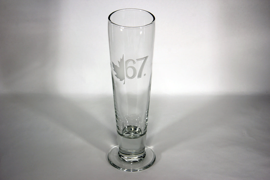 Molson Canadian 67 Footed Pilsner Glass Canada Maple Leaf Logo L012990