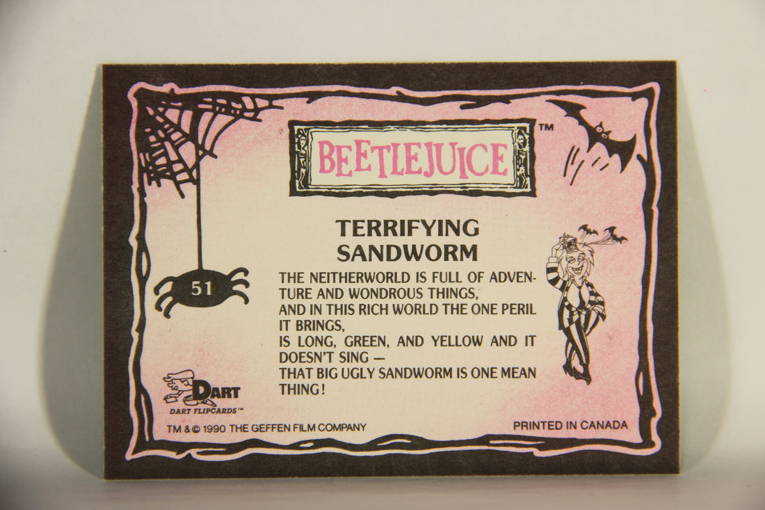 Beetlejuice 1990 Trading Card #51 Terrifying Sandworm ENG L013010