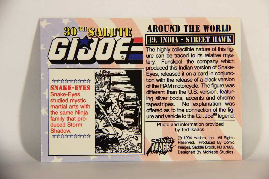 GI Joe 30th Salute 1994 Trading Card NO TOY #49 India - Street Hawk ENG L013059