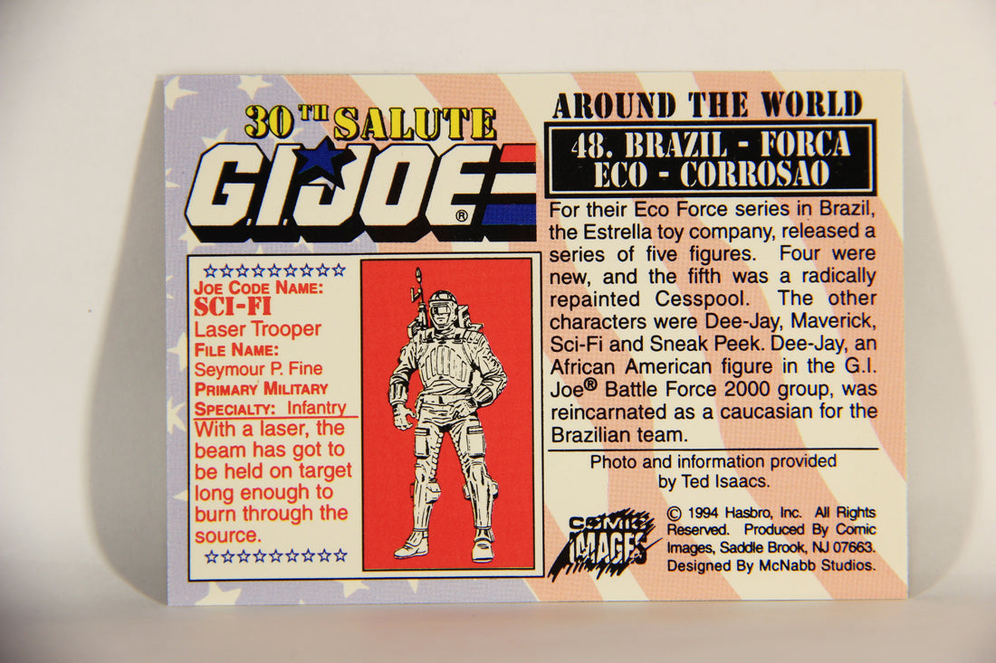 GI Joe 30th Salute 1994 Trading Card NO TOY #48 Brazil - Forca Eco - Corrosao ENG L013060