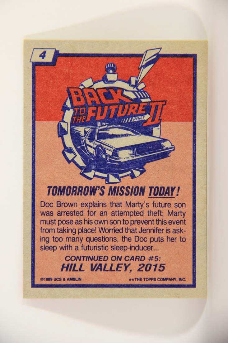 Back To The Future II 1989 Trading Card #4 Tomorrow's Mission Today L013396