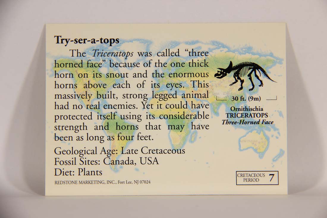 Dinosaurs The Mesozoic Era 1993 Vintage Trading Card #7 Triceratops ENG L013419