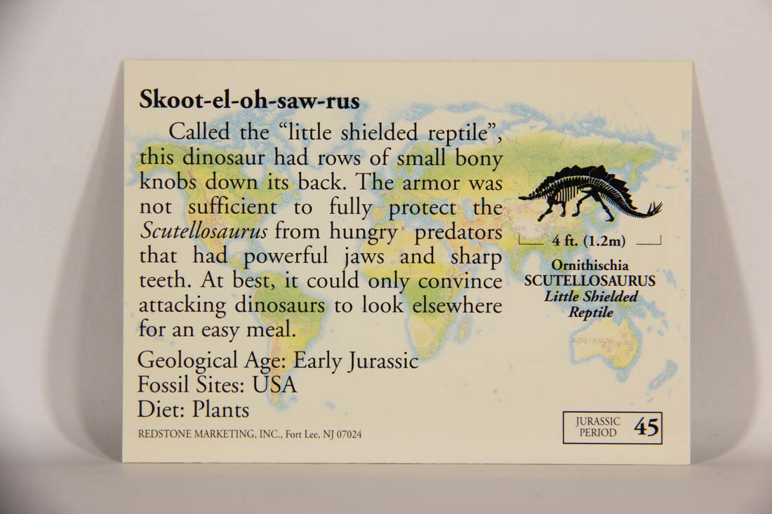 Dinosaurs The Mesozoic Era 1993 Vintage Trading Card #45 Scutellosaurus ENG L013426
