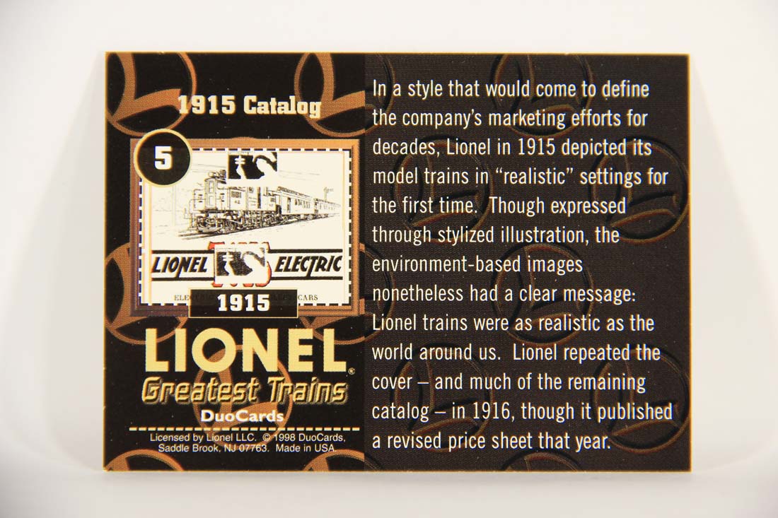 Lionel Greatest Trains 1998 Trading Card #5 - 1915 Catalog ENG L013439