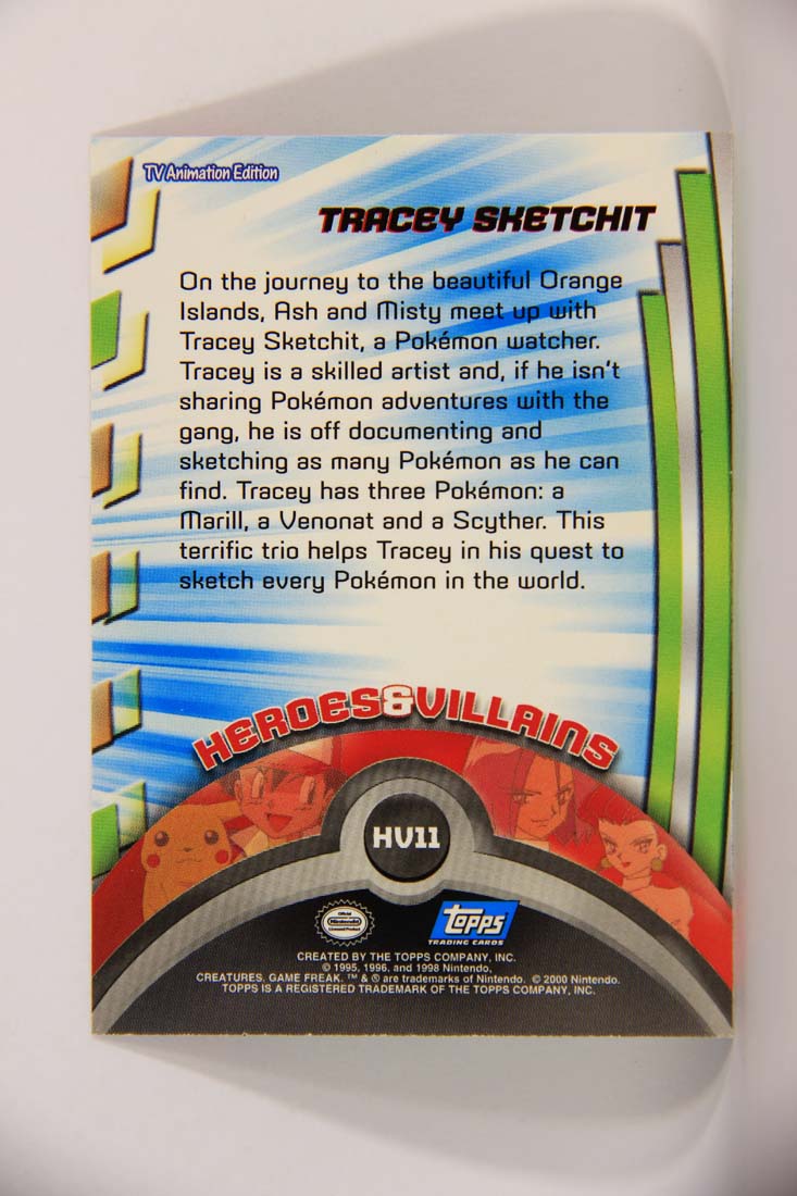 Pokémon Card TV Animation #HV11 Tracey Sketchit Blue Logo 1st Print ENG L013478