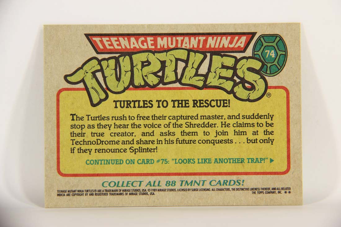 Teenage Mutant Ninja Turtles 1989 Trading Card #74 Turtles To The Rescue ENG L013546