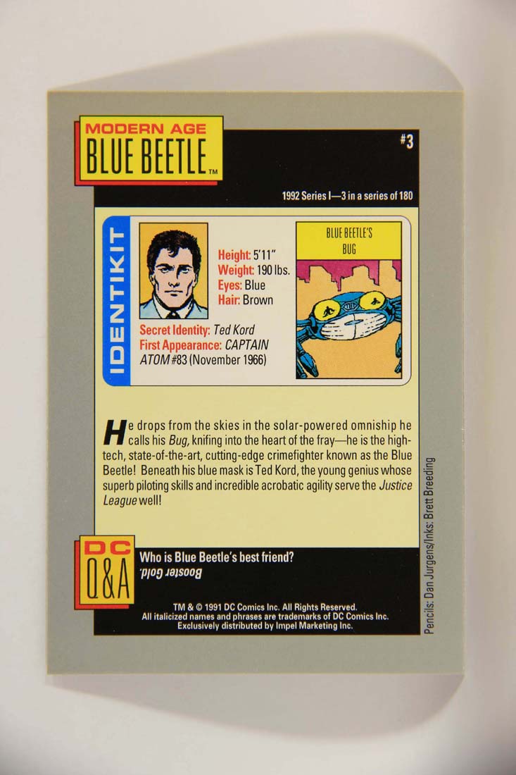 DC Cosmic 1991 Trading Card #3 Blue Beetle's Bug L013562