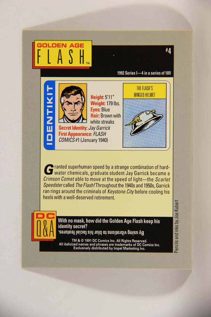 DC Cosmic 1991 Trading Card #4 The Flash's Winged Helmet L013563
