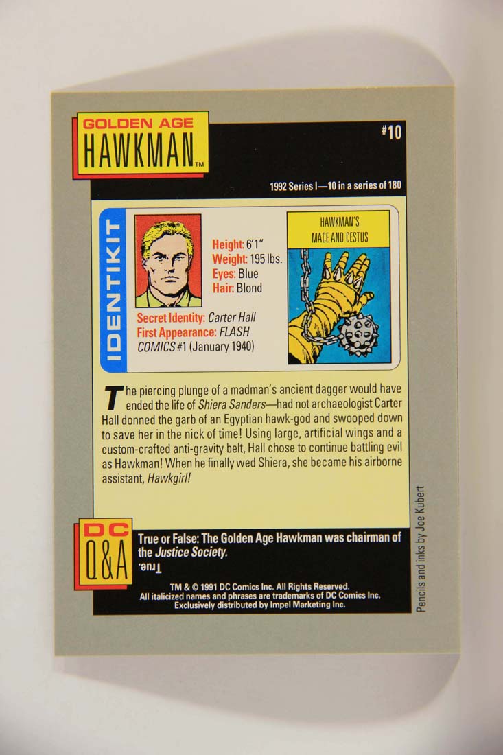 DC Cosmic 1991 Trading Card #10 Hawkman's Mace And Cestus L013569