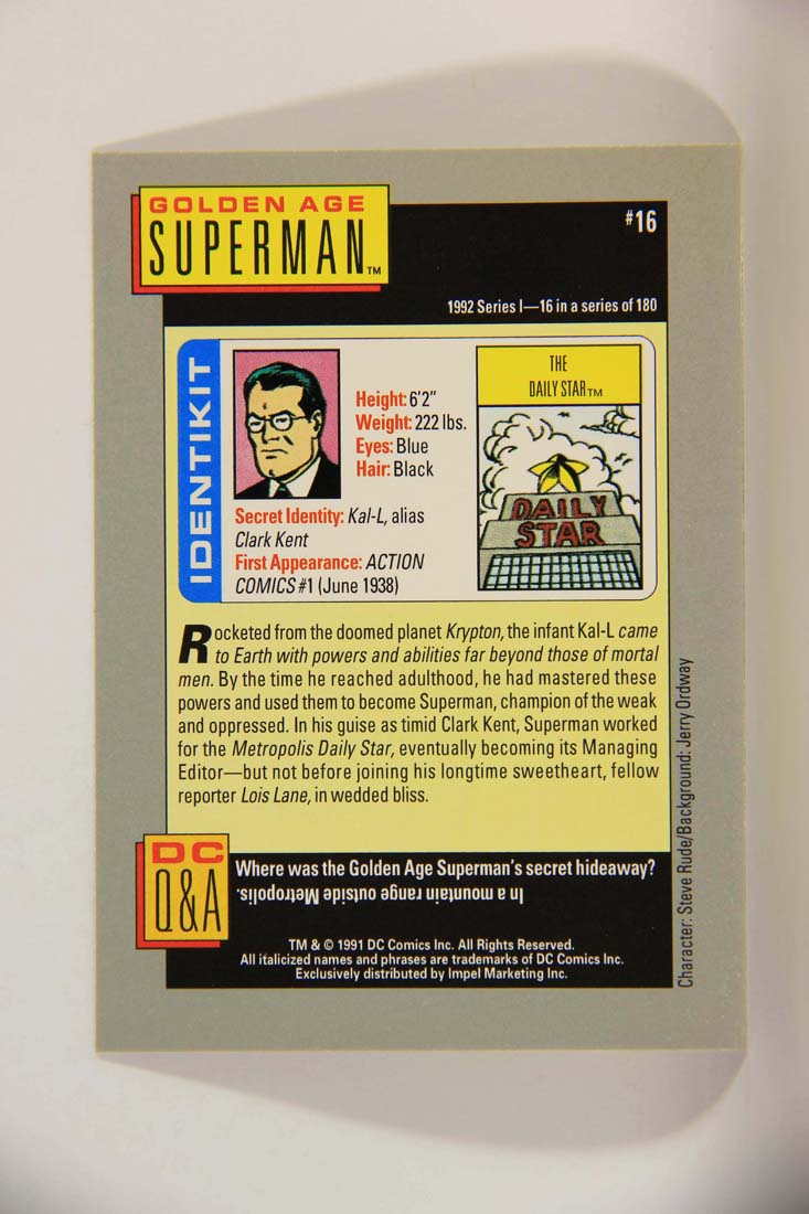 DC Cosmic 1991 Trading Card #16 The Daily Star L013575