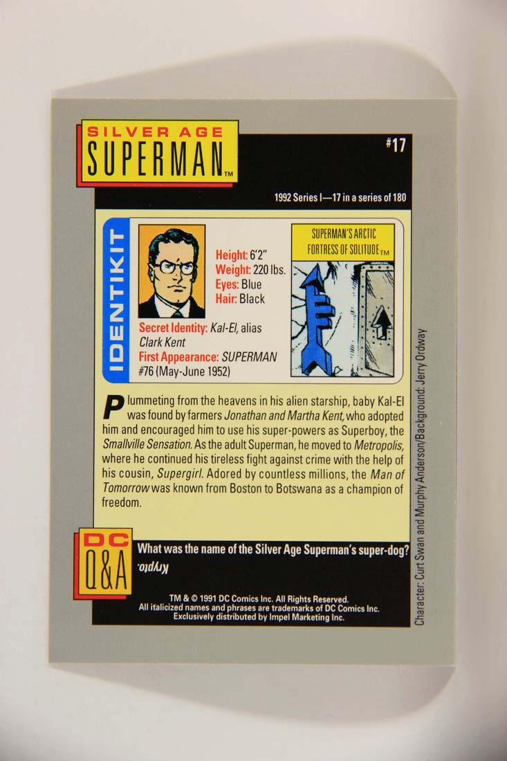 DC Cosmic 1991 Trading Card #17 Superman's Arctic Fortress Of Solitude L013576
