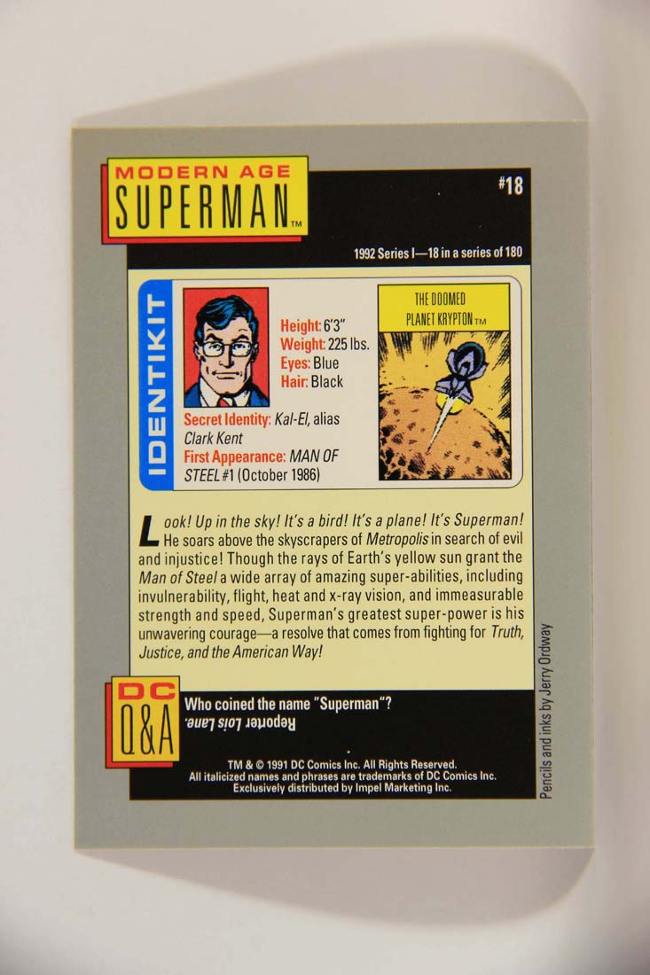 DC Cosmic 1991 Trading Card #18 The Doomed Planet Krypton L013577