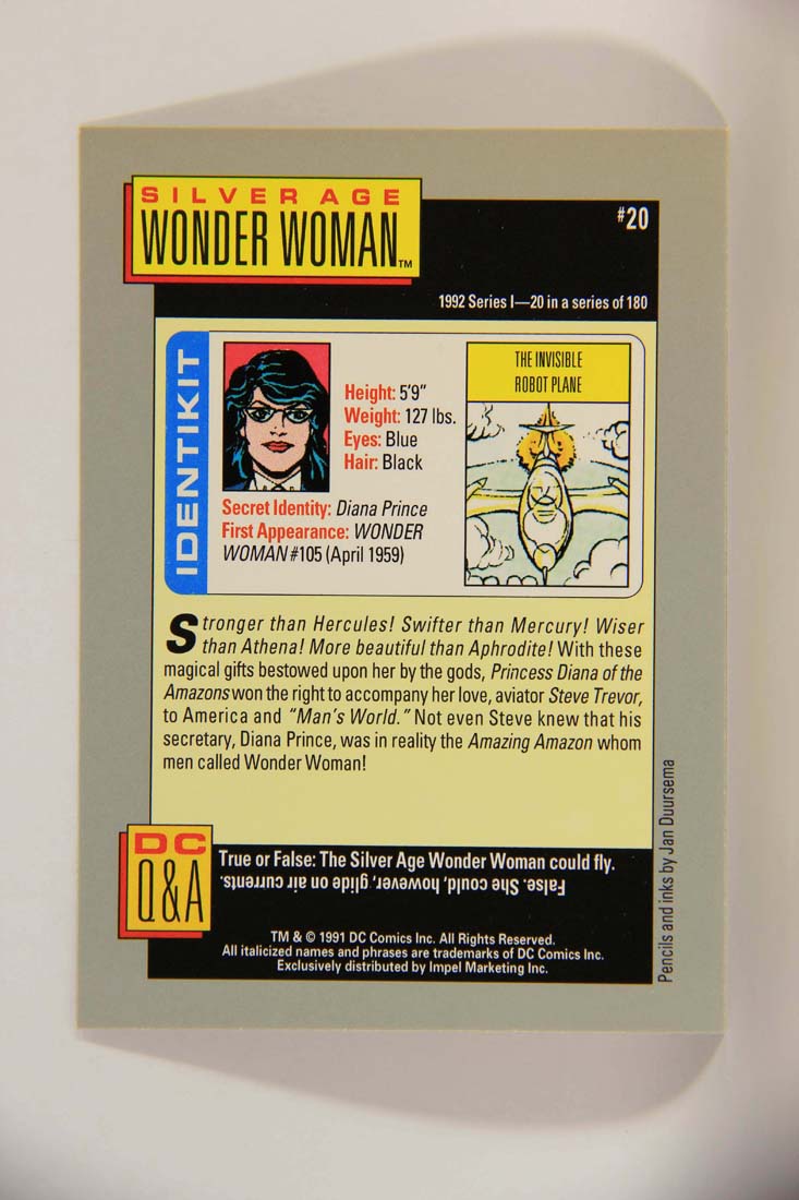 DC Cosmic 1991 Trading Card #20 The Invisible Robot Plane L013579