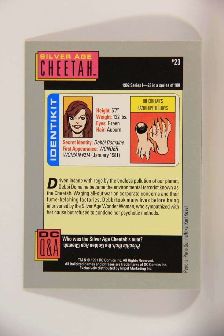 DC Cosmic 1991 Trading Card #23 The Cheetah's Razor-Tipped Gloves L013582