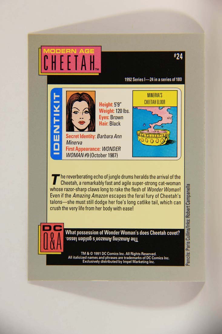 DC Cosmic 1991 Trading Card #24 Minerva's Cheetah Elixir L013583