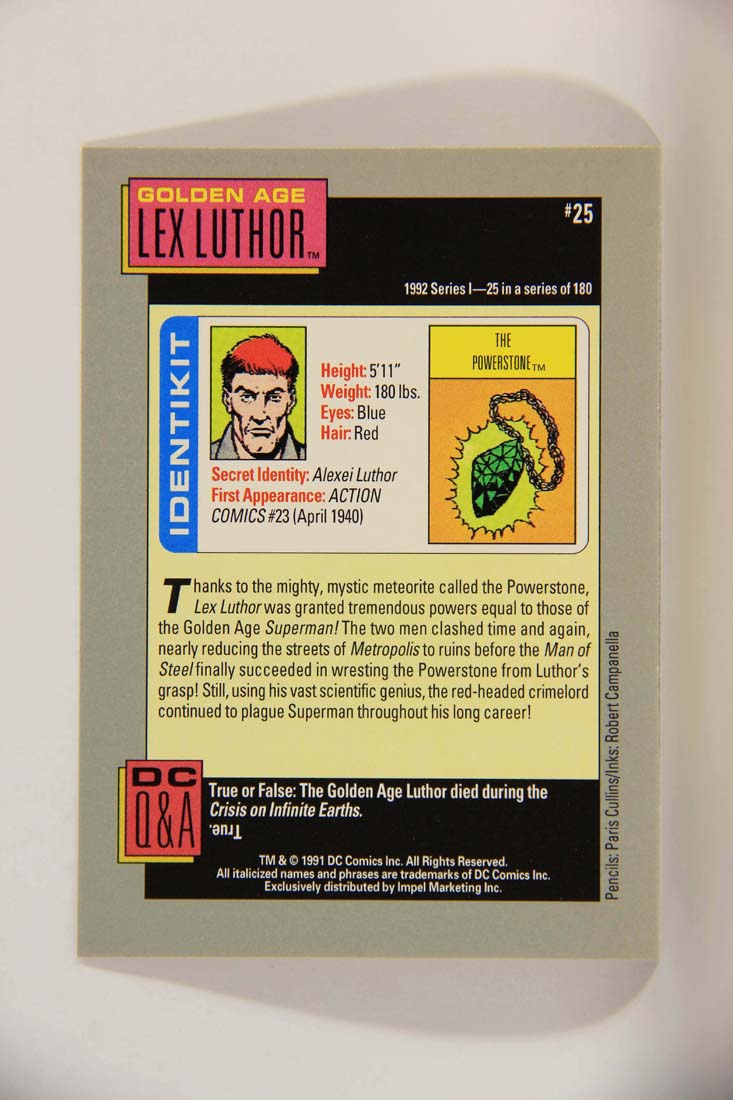 DC Cosmic 1991 Trading Card #25 The Powerstone L013584