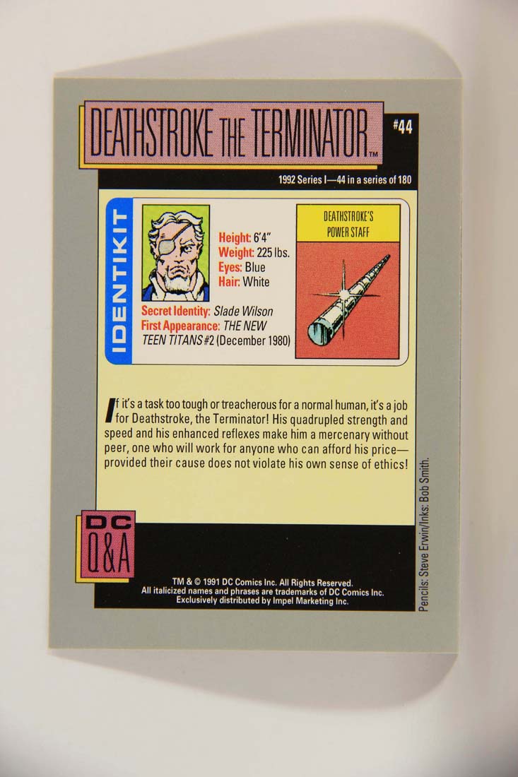 DC Cosmic 1991 Trading Card #44 Deathstroke's Power Staff L013603