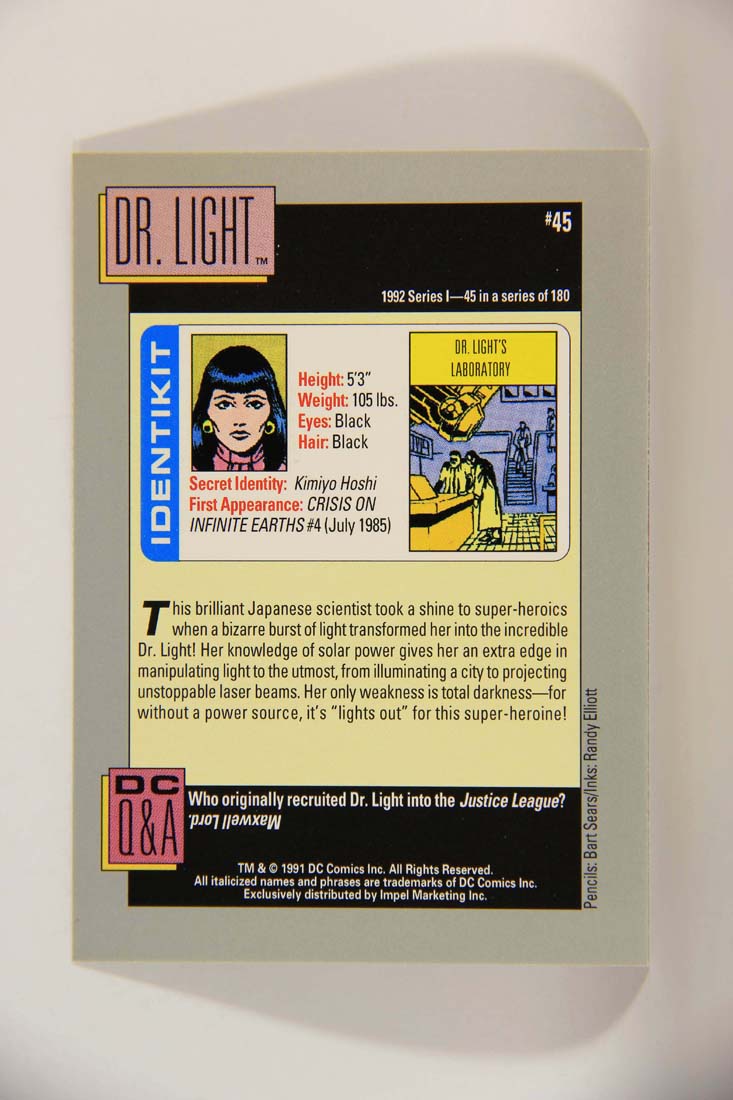 DC Cosmic 1991 Trading Card #45 Dr. Light's Laboratory L013604