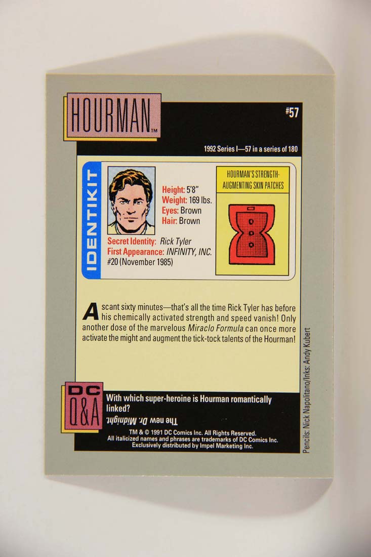 DC Cosmic 1991 Trading Card #57 Hourman's Strength-Augmenting Skin Patches L013616