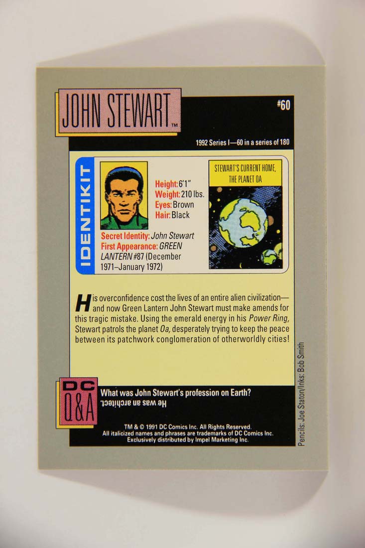 DC Cosmic 1991 Trading Card #60 Stewart's Current Home The Planet Oa L013619