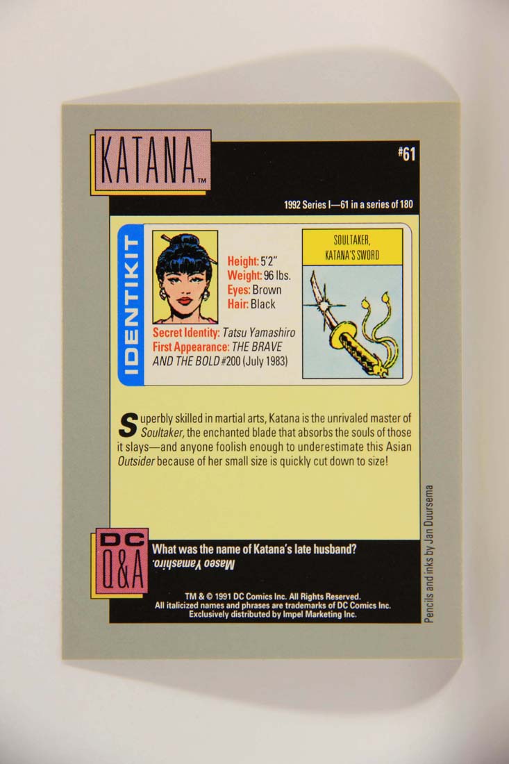 DC Cosmic 1991 Trading Card #61 Soultaker Katana's Sword L013620