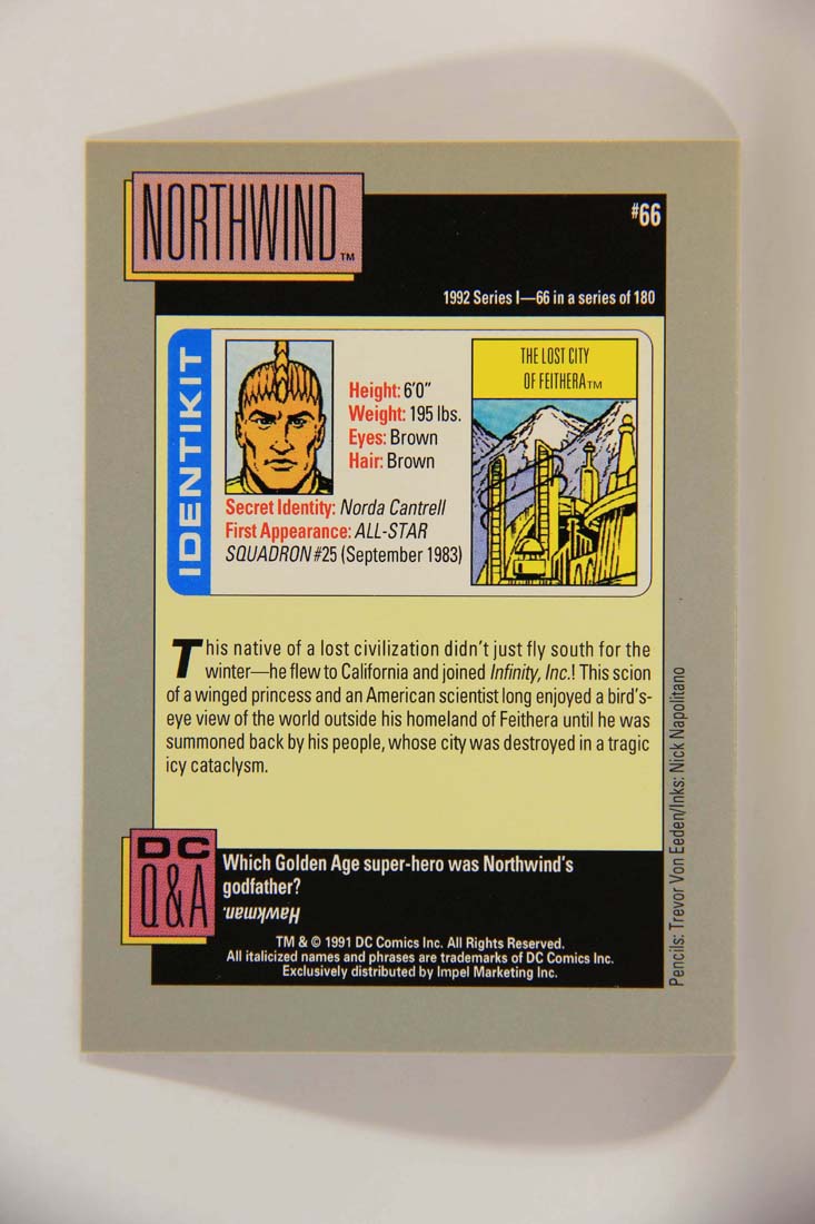 DC Cosmic 1991 Trading Card #66 The Lost City Of Feithera L013625