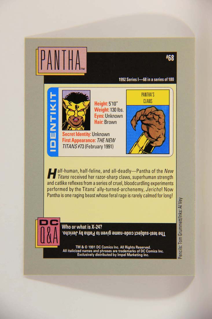 DC Cosmic 1991 Trading Card #68 Pantha's Claws L013627