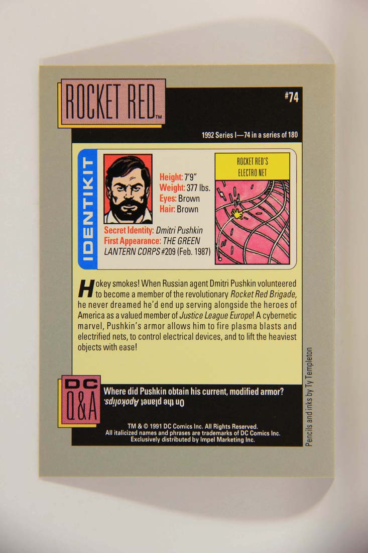 DC Cosmic 1991 Trading Card #74 Rocket Red's Electro Net L013633