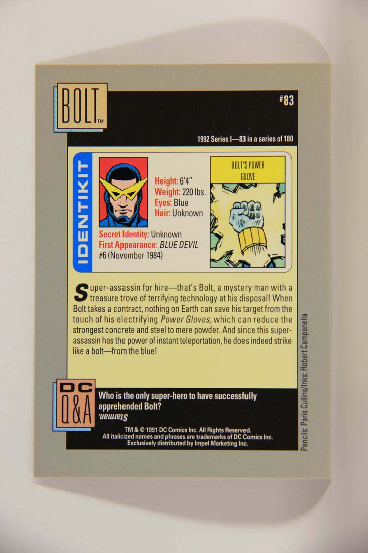 DC Cosmic 1991 Trading Card #83 Bolt's Power Glove L013642