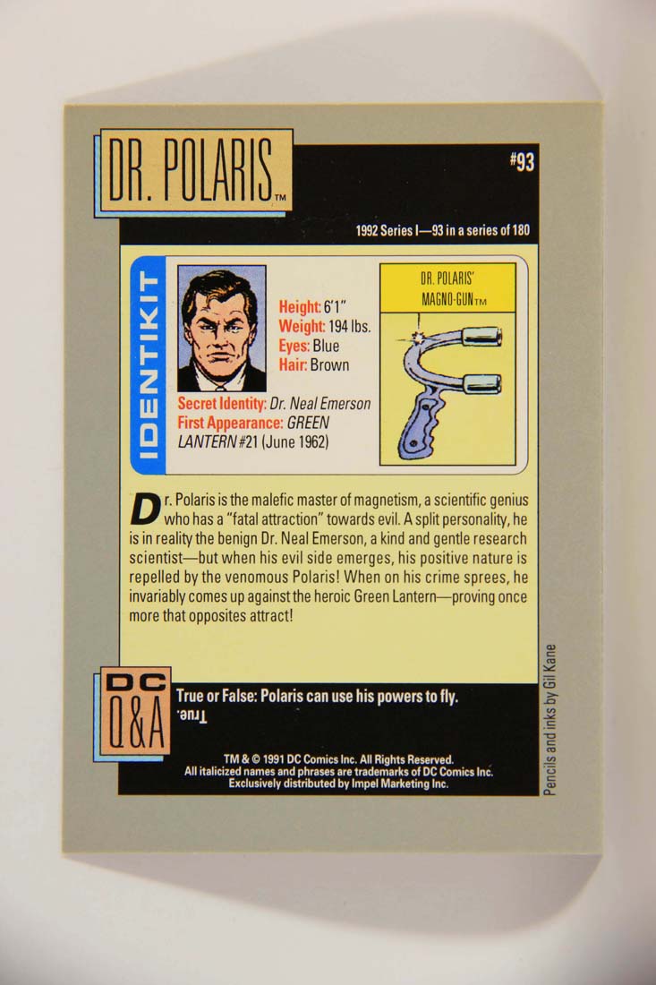 DC Cosmic 1991 Trading Card #93 Dr. Polaris' Magno-Gun L013652