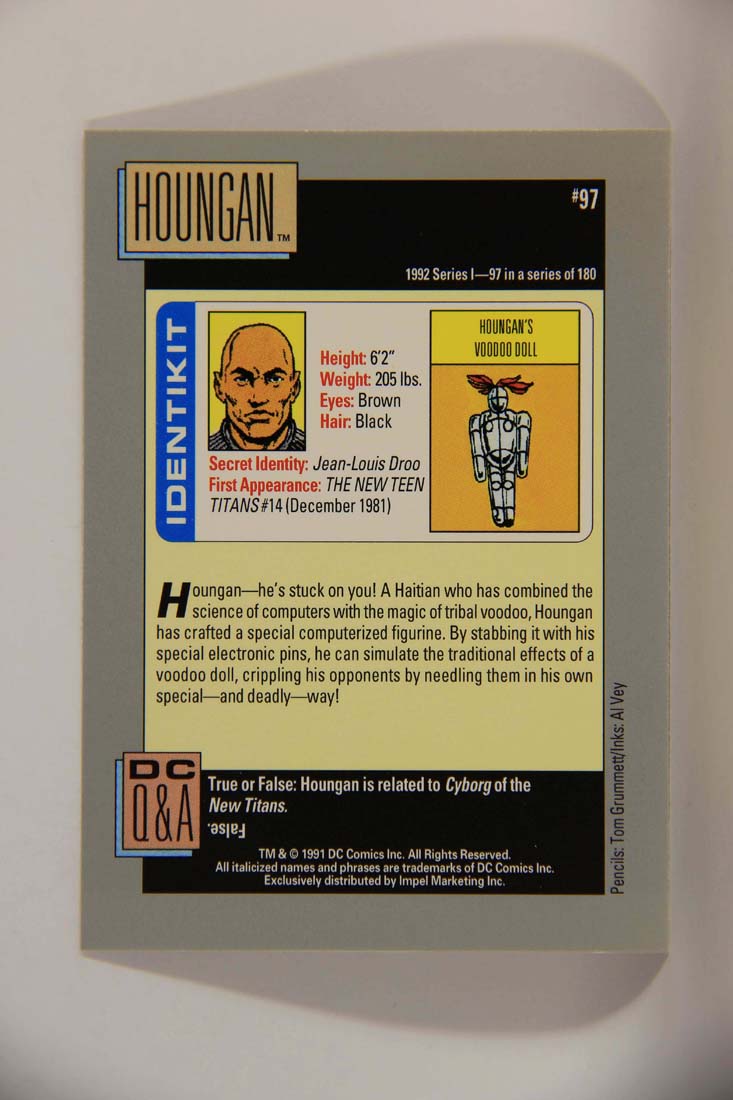 DC Cosmic 1991 Trading Card #97 Houngan's Voodoo Doll L013656