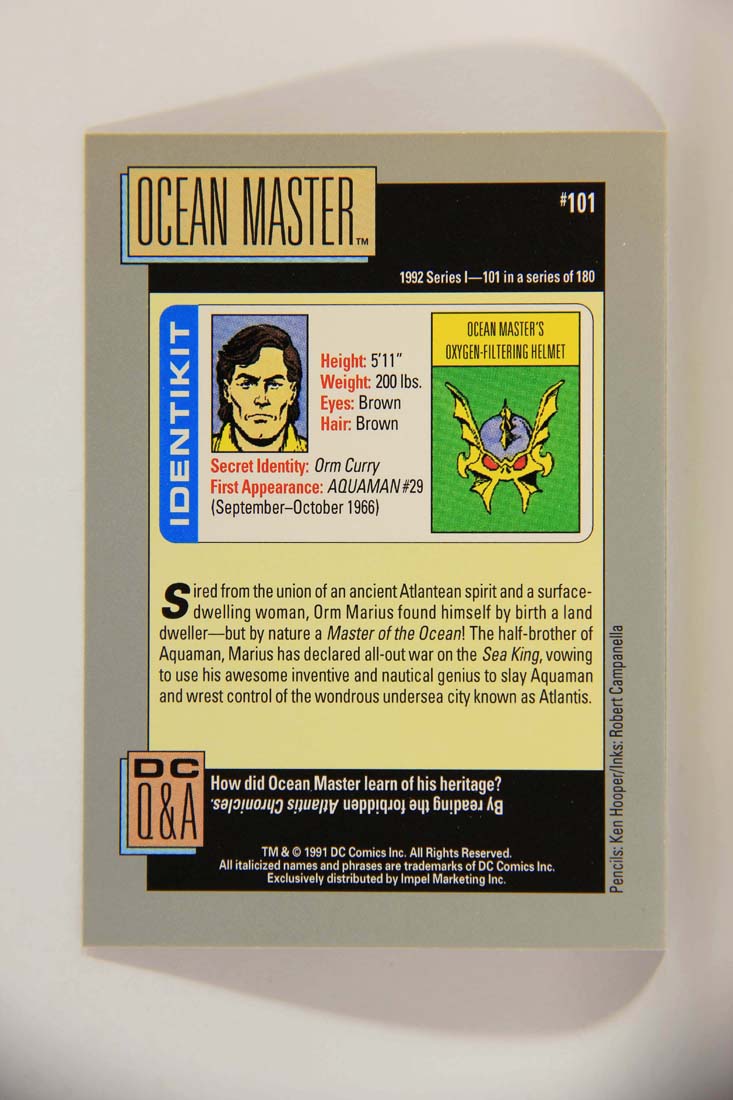 DC Cosmic 1991 Trading Card #101 Ocean Master's Oxygen-Filtering Helmet L013660