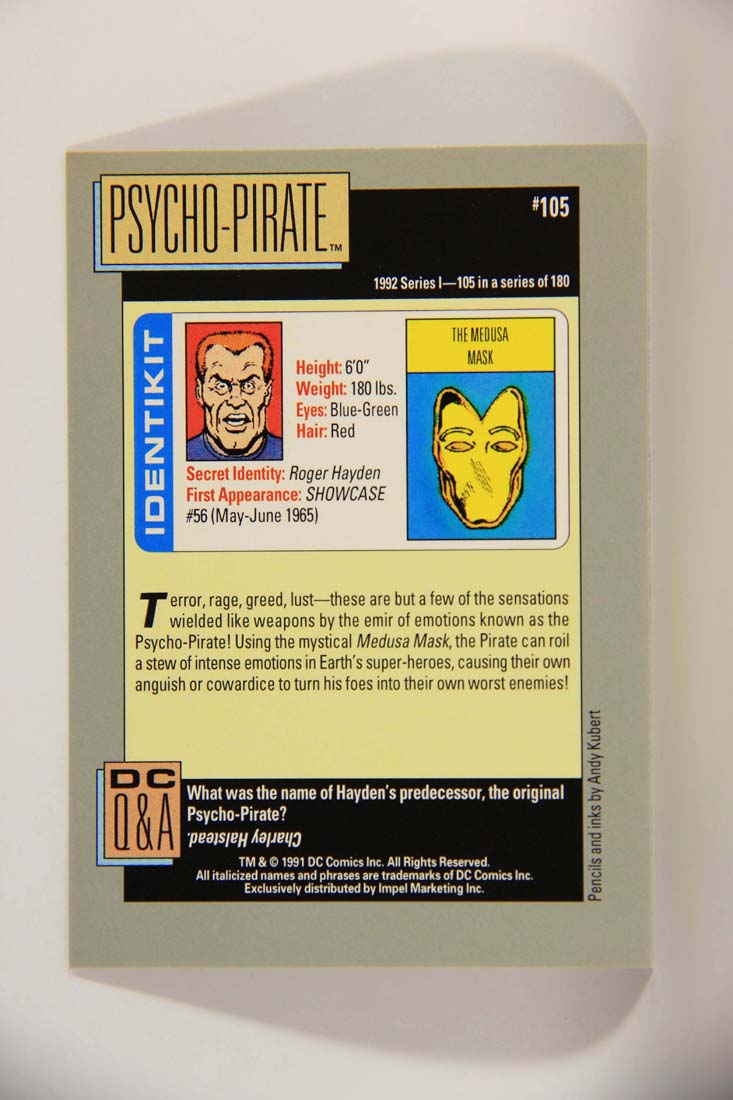 DC Cosmic 1991 Trading Card #105 The Medusa Mask L013664