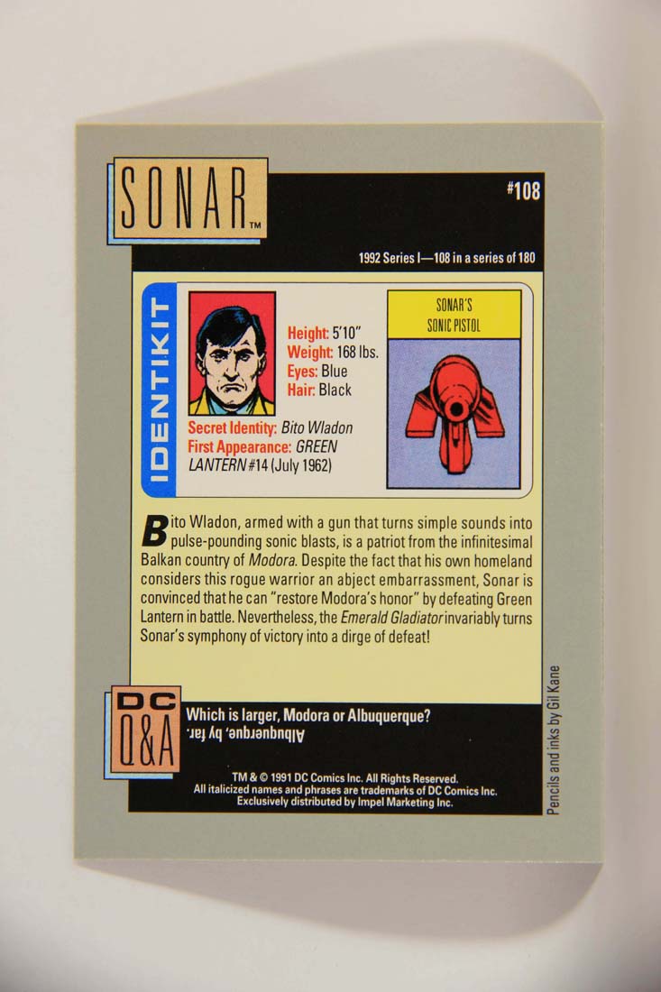 DC Cosmic 1991 Trading Card #108 Sonar's Sonic Pistol L013667