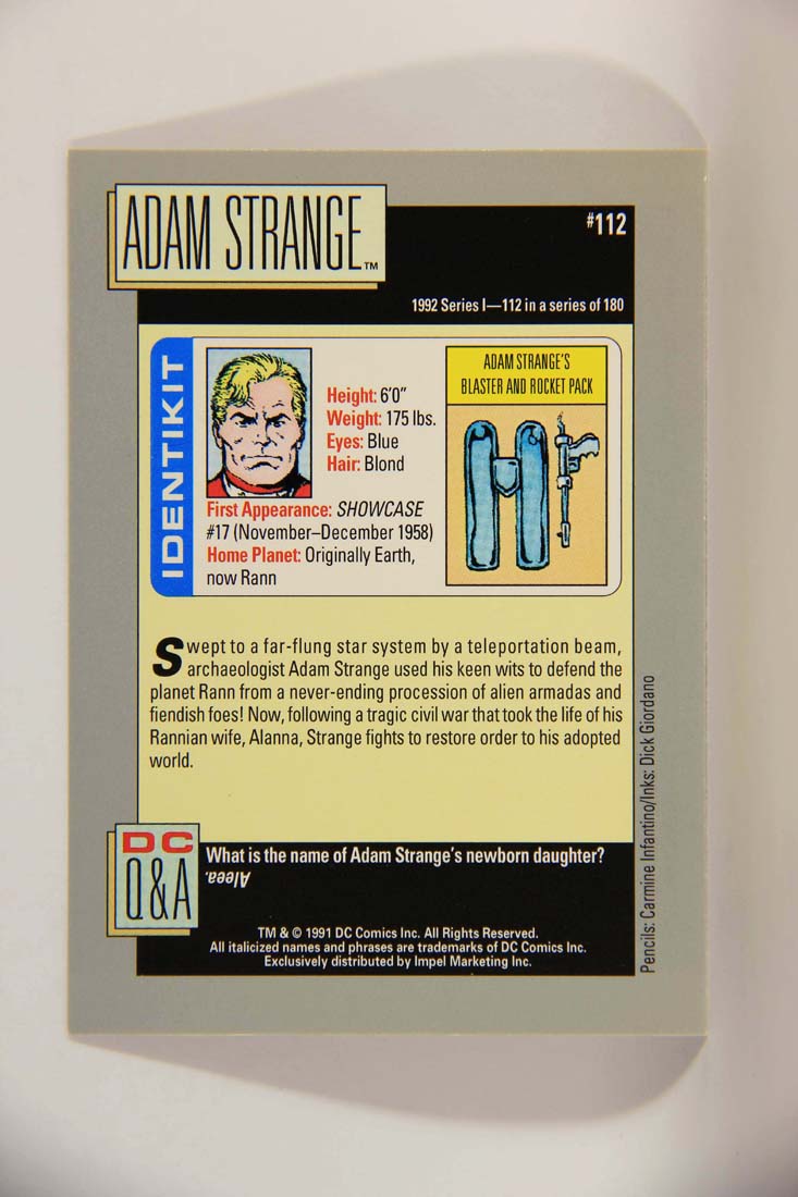 DC Cosmic 1991 Trading Card #112 Adam Strange's Blaster And Rocket Pack L013671
