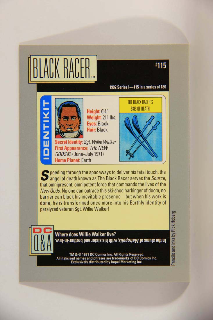 DC Cosmic 1991 Trading Card #115 The Black Racer's Skis Of Death L013674