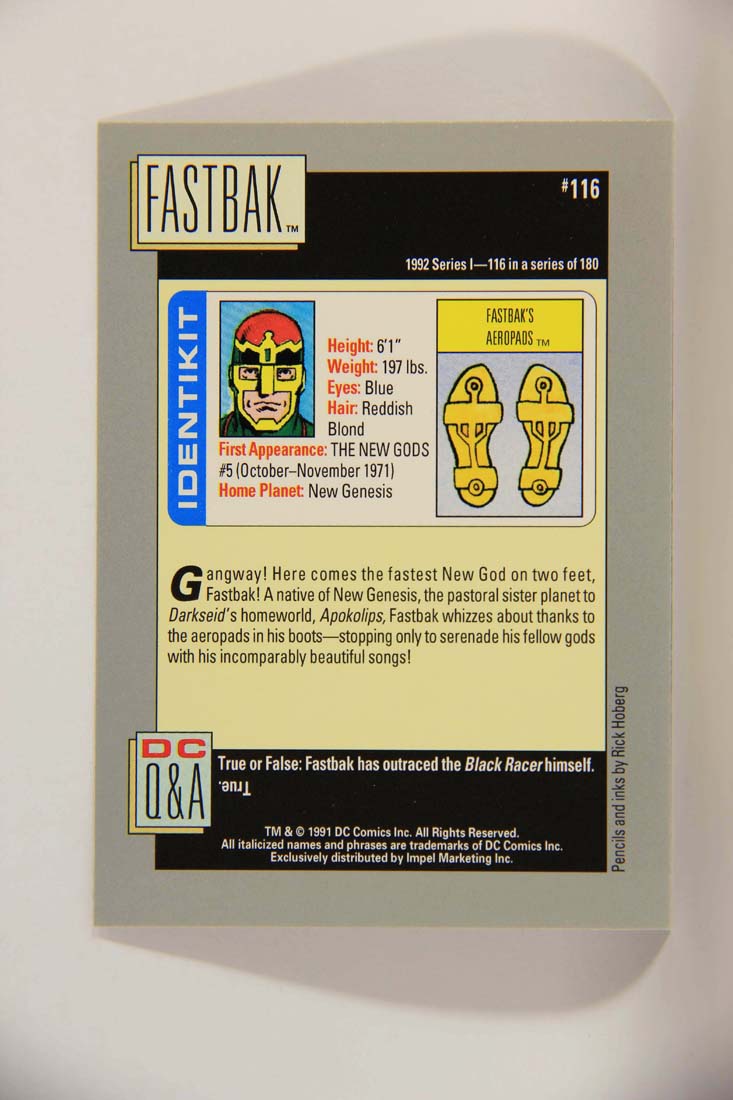 DC Cosmic 1991 Trading Card #116 Fastbak's Aeropads L013675