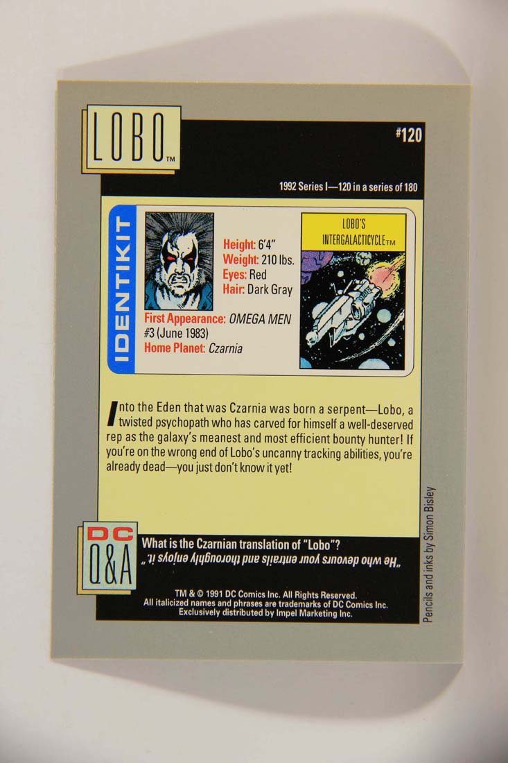 DC Cosmic 1991 Trading Card #120 Lobo's Intergalacticycle L013679