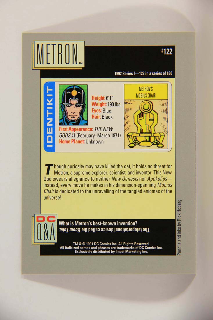 DC Cosmic 1991 Trading Card #122 Metron's Mobius Chair L013681