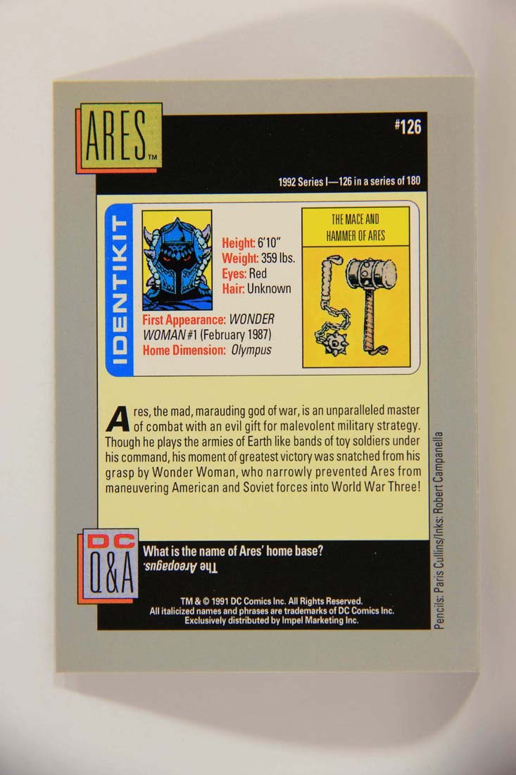 DC Cosmic 1991 Trading Card #126 The Mace And Hammer Of Ares L013685