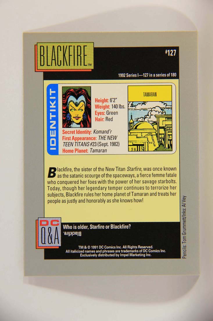 DC Cosmic 1991 Trading Card #127 Tamaran L013686