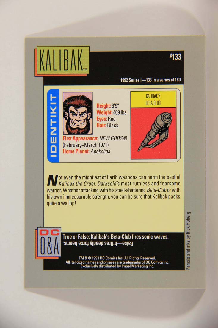 DC Cosmic 1991 Trading Card #133 Kalibak's Beta-Club L013692