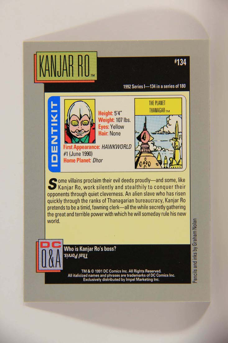 DC Cosmic 1991 Trading Card #134 The Planet Thanagar L013693