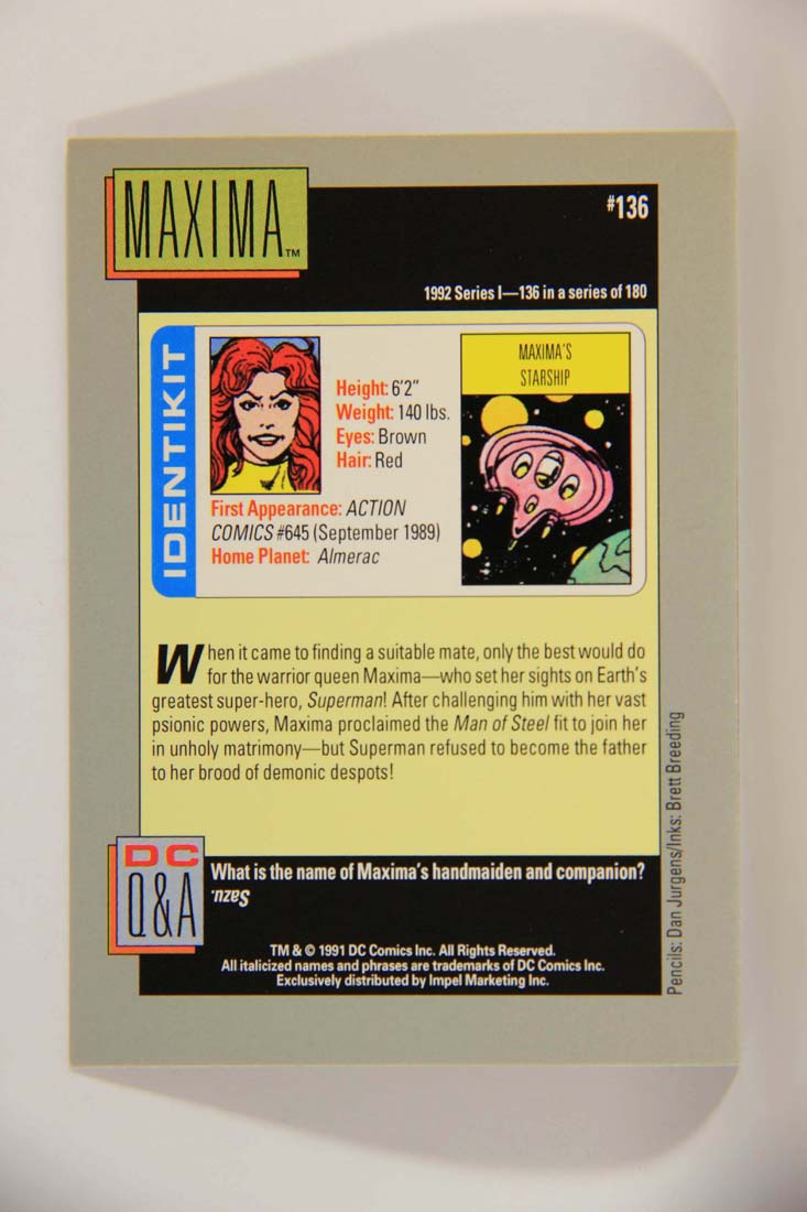 DC Cosmic 1991 Trading Card #136 Maxima's Starship L013695
