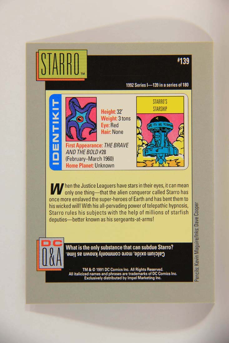 DC Cosmic 1991 Trading Card #139 Starro's Starship L013698