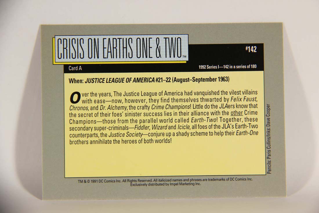 DC Cosmic 1991 Trading Card #142 Crisis On Earths One & Two Card A L013701