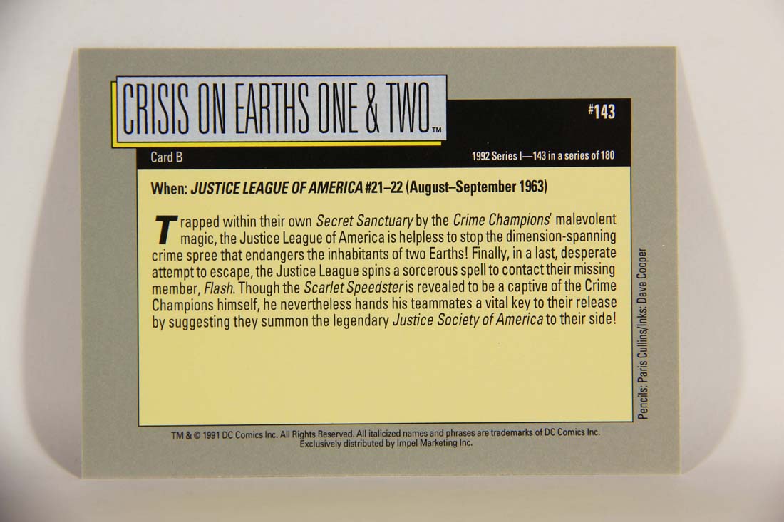 DC Cosmic 1991 Trading Card #143 Crisis On Earths One & Two Card B L013702