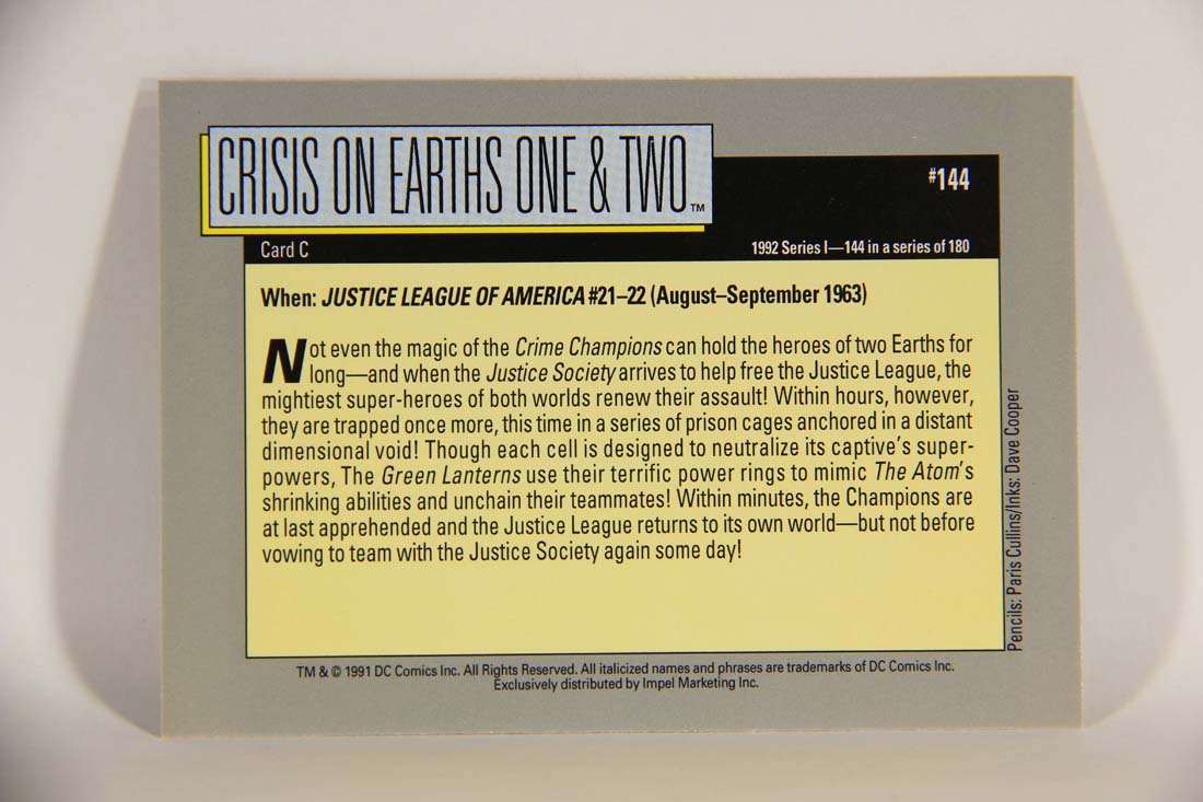 DC Cosmic 1991 Trading Card #144 Crisis On Earths One & Two Card C L013703